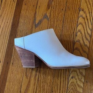 Rachel Comey White Perforated Leather Block Heel Mule